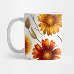 Pressed Flower Design, Chrysanthemum Symphony Mug